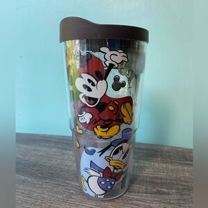 Disney Mickey & Friends 24 oz TERVIS Double Walled Tumbler Cup with Brown Lid